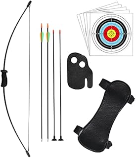 Dostyle Youth Archery Recurve Bow and Arrow Set Junior Outdoor Training (4Arrows,5Target Faces)
