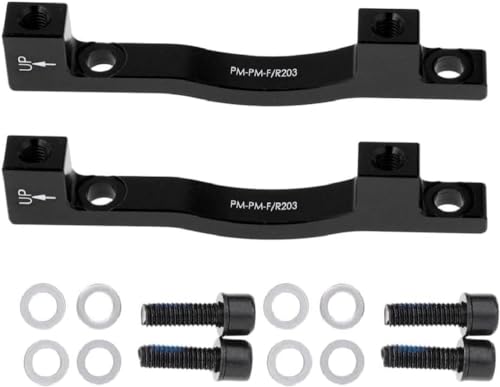 Generic Bike Bicycle Cycling Disc Brake Mount Adaptor for 203mm Front Caliper PM-PM-F/R203 (Black), Medium