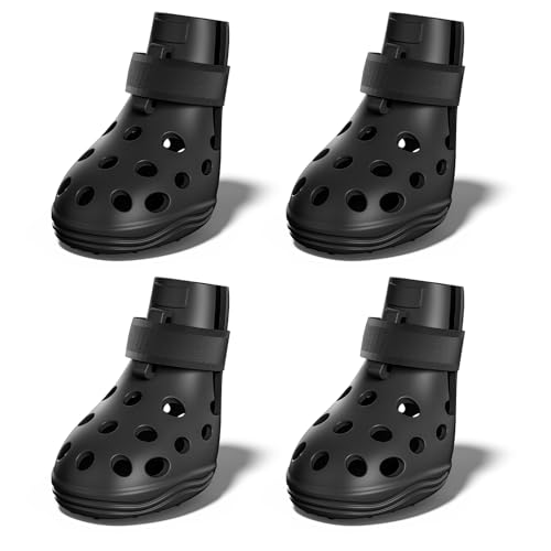 Best Dog Boots for Cactus Protection 15 Dog Shoes for Hot Pavement, Breathable Dog Boots Paw Protectors with Adjustable Straps & Non-Slip Sole, Easy On & Off, Waterproof, Easy-Cleaning (Black, L)