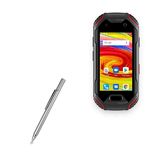 BoxWave Stylus Pen Compatible with Unihertz Atom - FineTouch Capacitive Stylus, Super Precise Stylus Pen for Unihertz Atom - Metallic Silver