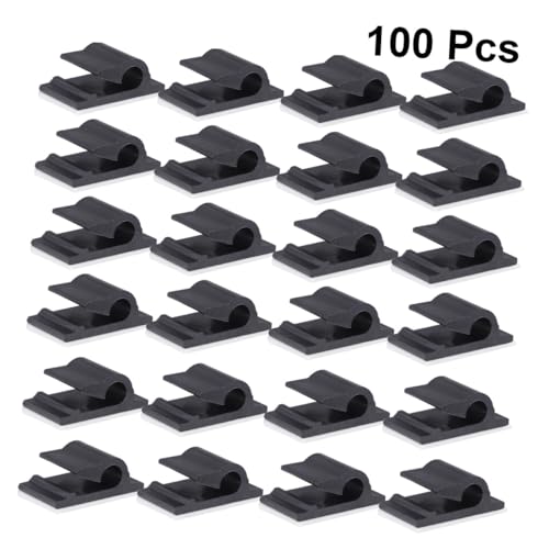 Clips de cables autoadhesivos de doble cara negros y abrazaderas de gestión 4