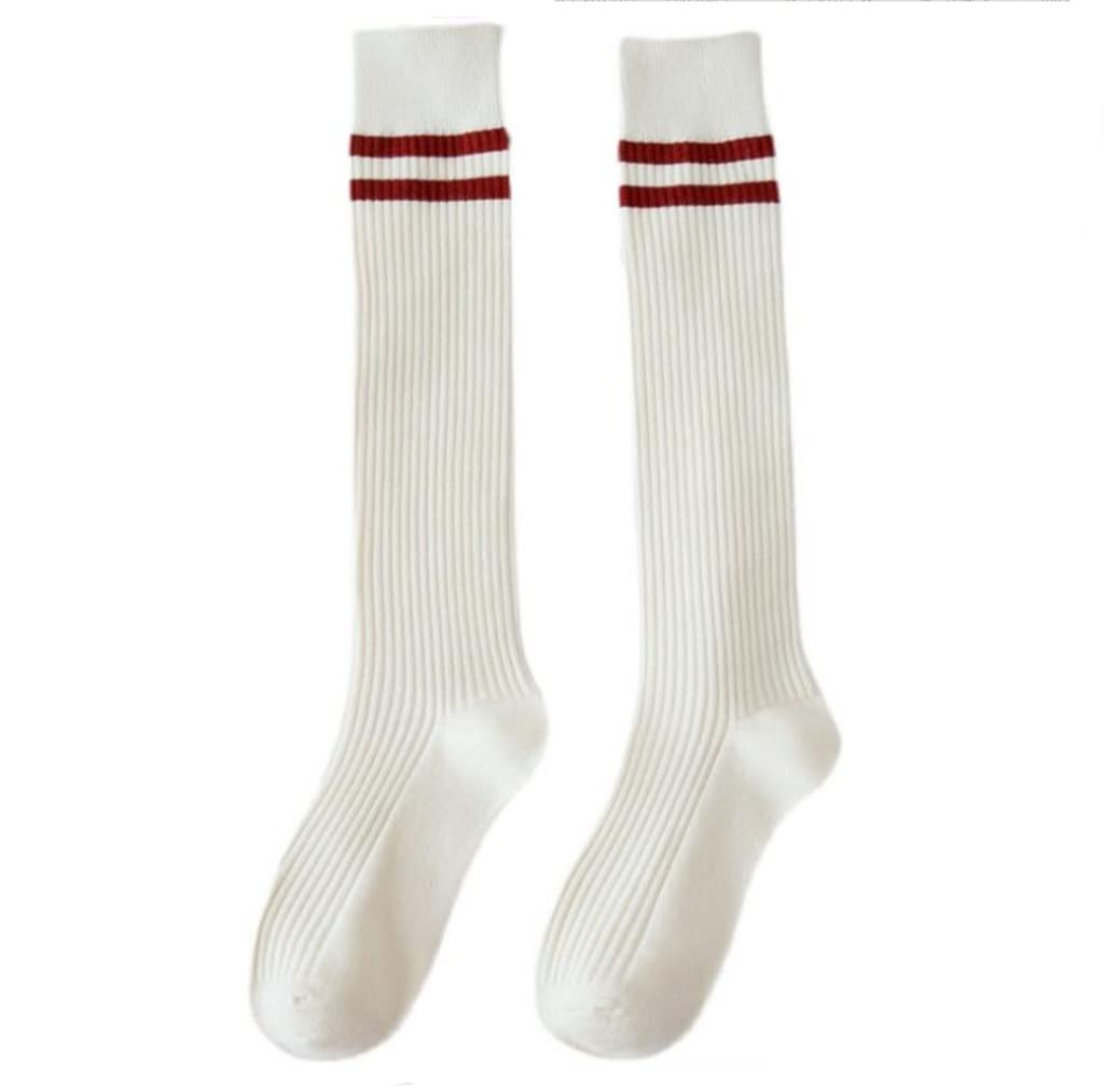 Chaussettes du genou élégantes en maille blanche d'hiver pour femme lot de 2