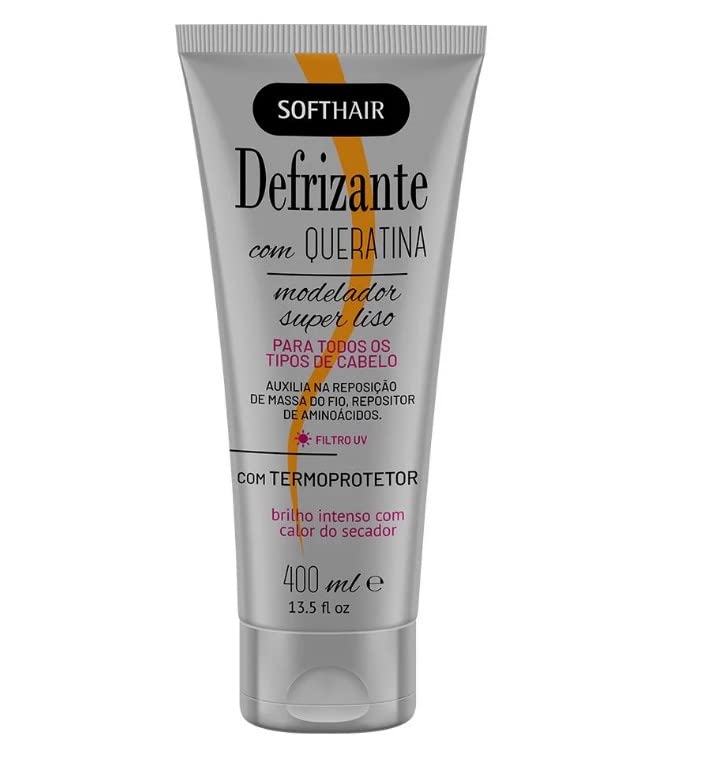 SoftHair - Defrizante (Queratina) - Finalizador Modelador Super Liso 400 Ml - (Suave - Acabado de Queratina Súper Suave 13.52 Fl Oz)