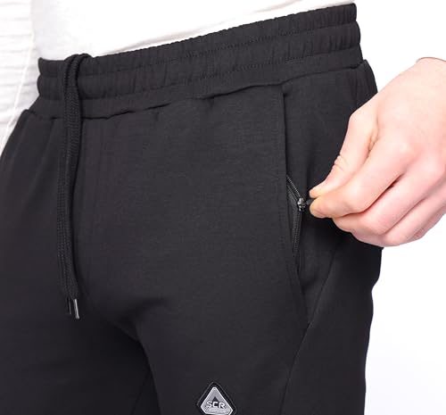 SCR Tall Mens Sweatpants - Cotton Athletic Pants - Men's Joggers with Zipper Pockets - Long Open Bottom Sweat Pants for Men4