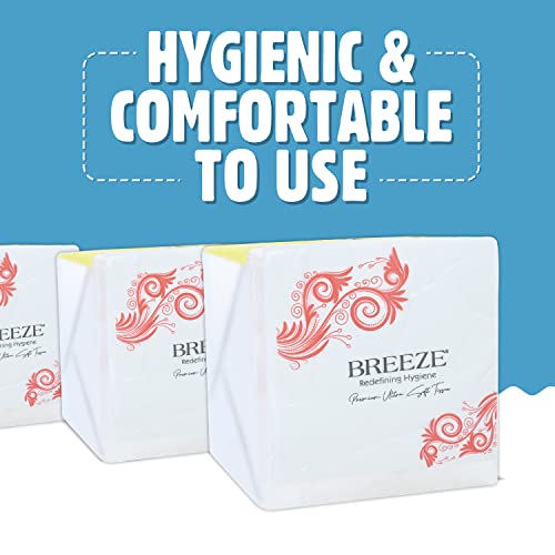 Image of BREEZE BRE004 2 Ply Paper Serviettes Cocktail Napkin Super Soft & More Absorbent Plain Tissue with 50 pulls (Pack of 6 /300 Tissues)