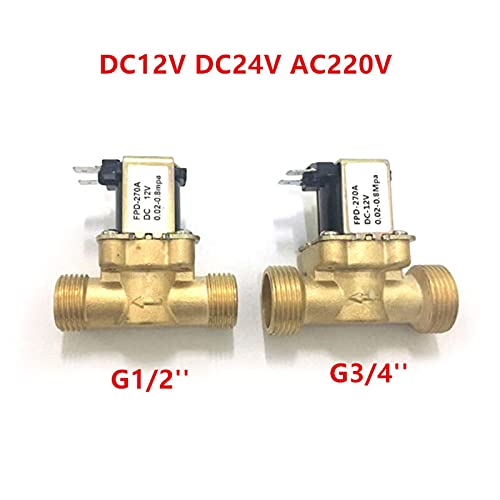 Électrovanne laiton G3/4 24V NC avec débitmètre pour chauffe-eau