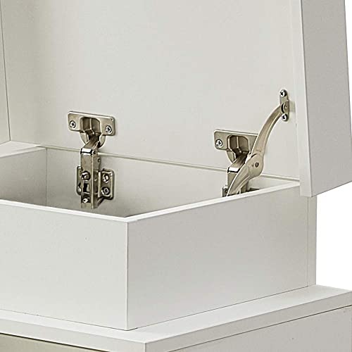 Table de chevet LED et commode blanche laquée à deux tiroirs