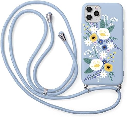 KAPUCTW for Apple iPhone SE 2022/2020/7/8 Case with Strap Crossbody Lanyard Case, Soft TPU with Adjustable Nylon Lanyard Neck Holder, Design Phone Lanyards for iPhone SE 3 4.7 inch,Bouquet