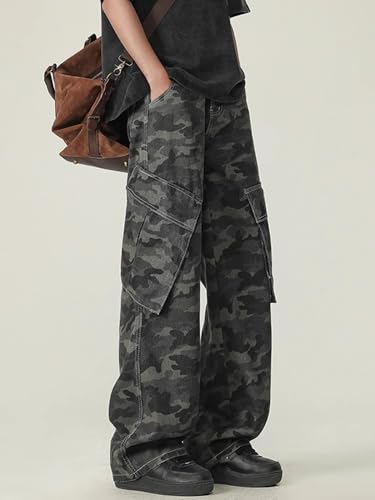Men's Pants Workwear Camouflage Wide Leg Straight Loose Retro Spring Summer Long Pants for Men2