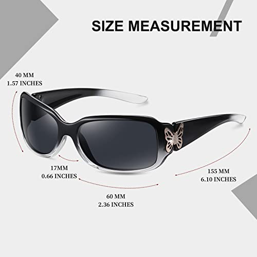 Image of HAOLOTA Women's Polarized Sunglasses - Fashionable Wraparound Butterfly Design with UV400 Protection