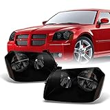 AKKON - For Dodge Magnum OE Replacement Black SMoke Headlights Driver/Passenger Head Lamps Pair New