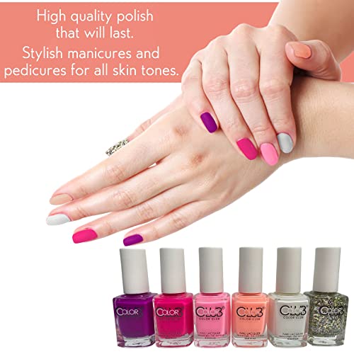 Color Club Girls Night Nail Lacquer Set Of 6 - Women And Girls Light Nail Lacquer Set - Quick Dry Nail Art Manicure Set #TOP1