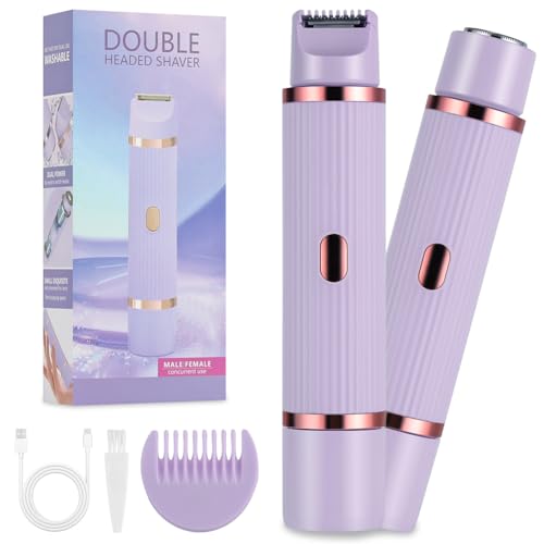 LOPHE Epilatore Viso Donna, 2 in 1 Rasoio per Viso Donna USB Ricaricabile, Epilatore Elettrico Indolore, per Viso, Labbra, Baffetti, Braccia, La Zona Bikini (Viola)