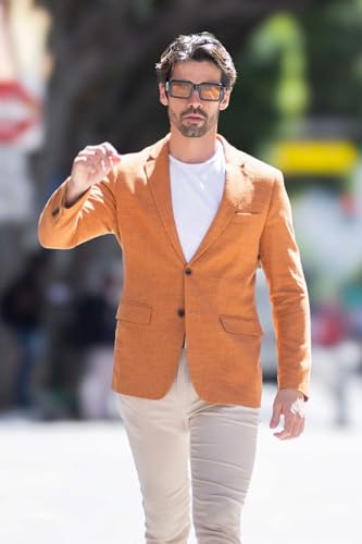 Barabas Men's Classic Tweed Pattern Notch Lapel Blazer 4BL303