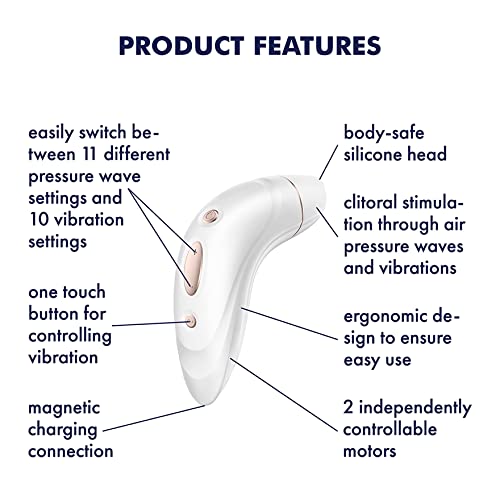 Satisfyer Pro 1+ Air-Pulse Clitoris Stimulating Vibrator - Non-Contact Clitoral Sucking Pressure-Wave Technology & Vibration, Waterproof, Rechargeable #TOP1