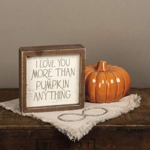 Primitives by kathy inset fall decor 6 x 6 inch love you more  urban country home decor