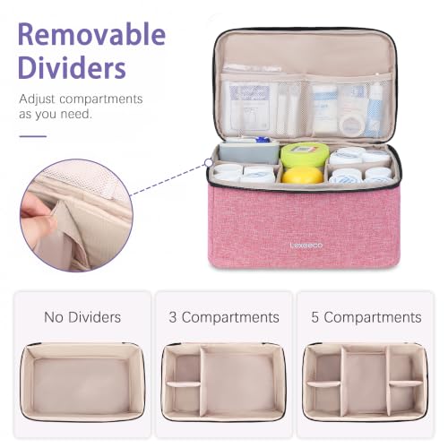 Image of Lexeeco Dual Layers Medicine Pill Bottle Organizer Bag with Lockable Zipper