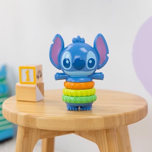 Image of Bright Starts Disney Baby Stitch Twist-a-Stitch Fidget Toy with Textured Rings and Rattle Beads, On The Go Toy for Newborns & Up