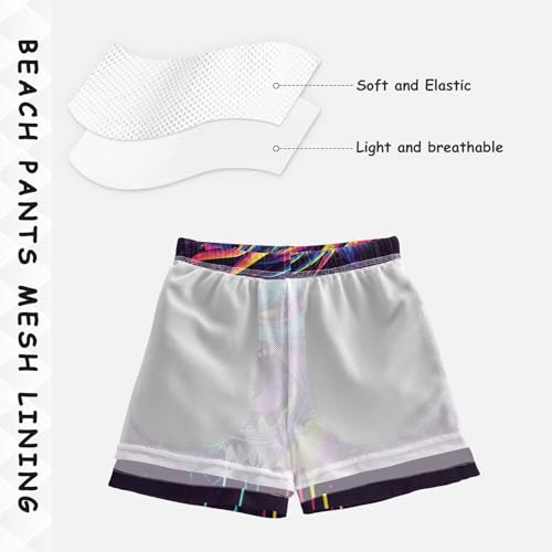 Pigsaly Boys Swim Trunks Colorful Angry Dragon_Head Boys Board Shorts Swimsuit Swimwear Summer Bathing Suit 5T4