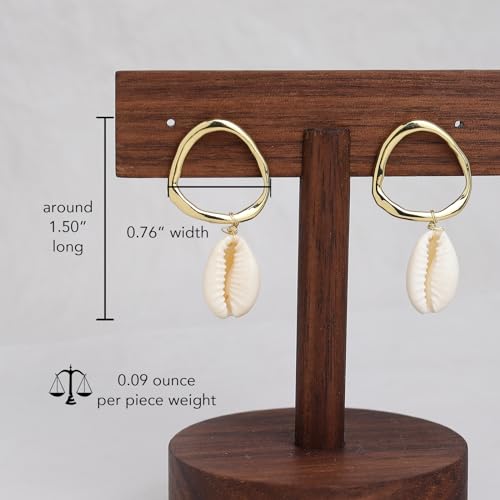 Image of Gold Starfish Mermaid Tail Dangle Drop Earrings for Women, Trendy Cute Pearl Fish Tail Shell Textured Hoop Dangling Earing Summer sea Beach Jewelry Gift.