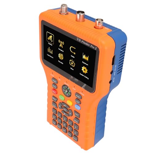Detector de Satélite Receptor de TV, Localizador de Satélite H.265 V8 Finder Pro 2 -S2X/S2/S/T2/T/C/