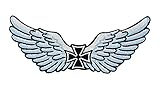 Biker Kreuz mit Flügeln Patch zum Aufbügeln | Motorrad Kutte Aufnäher, Chopper Eisernes Kreuz Rückenaufnäher, Motorradjacke Rückenpatch, Patches