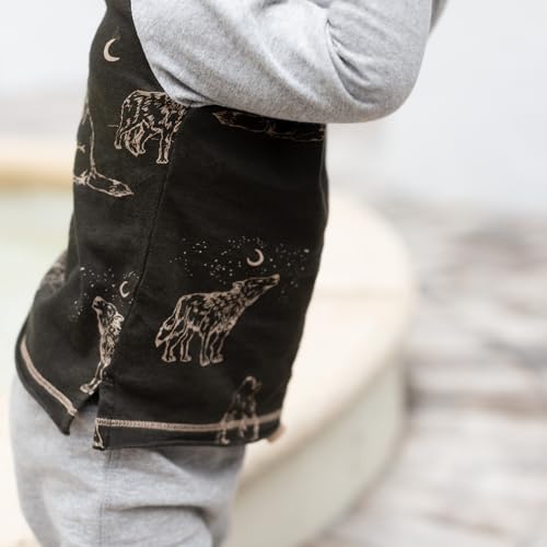 Burt's Bees Baby Boys Shirt and Pant Set, Long Sleeve Top & Bottom Outfit Bundle, 100% Organic Cotton, Desert Wolves Set, 24 Months - Image 3