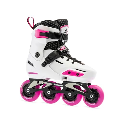 Rollerblade Apex 185 - Patines En Línea Para Niña, Color Blanco Y Rosa