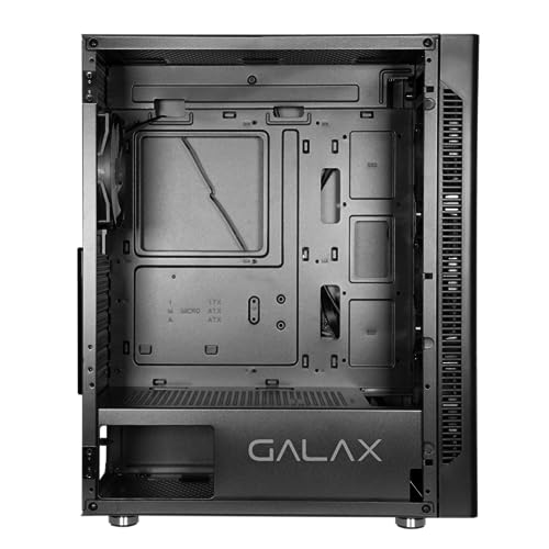 Image of Galax (Rev-06) Revolution 06 Black with 4 RGB Fans Preinstalled, Mid Tower ATX Gaming Cabinet /Computer Case, Tempered Glass Side Panel