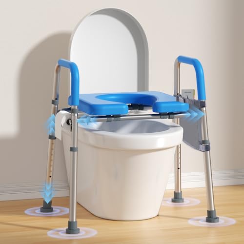 WHLICKS Raised Toilet Seat with Handles