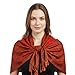 Peach Couture Women's Ravishing Reversible Jacquard Paisley Shawl Wrap Pashmina Red Light Gold
