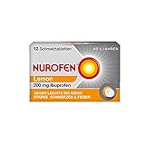 Nurofen 200mg Schmelztabletten Lemon – Ibuprofen Schmelztablette mit Lemon Geschmack bei Schmerzen und Fieber – Zergeht auf der Zunge – 1 Packung mit je 12 Stück