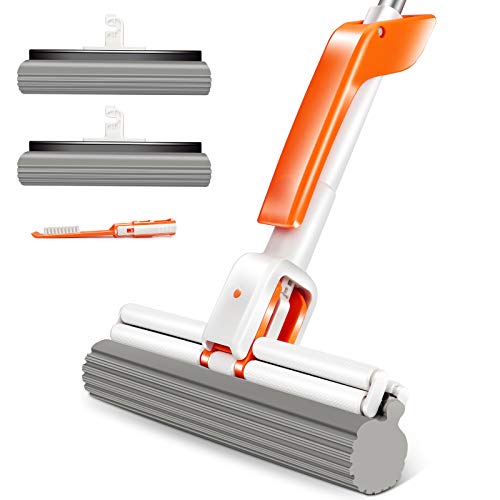 MASTERTOP Fregona de esponja EasyWring con PVA, cabezales y mango telescópico para...
