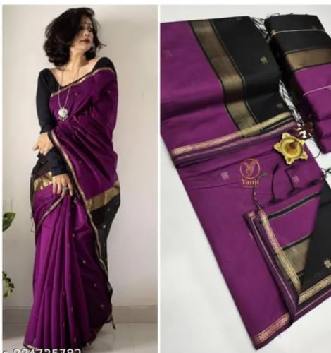 Generic purple handloom silk saree – image 3