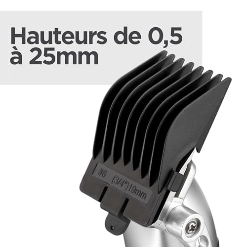 Tondeuse cheveux BaByliss E812E à charge rapide et 8 sabots de coupe interchangeables - 4