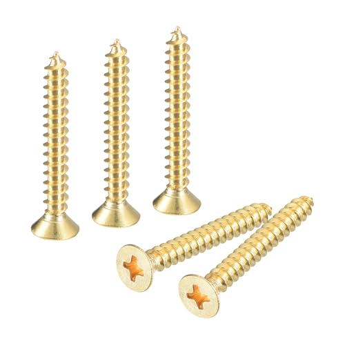 uxcell 20 vis bois laiton M4 x 30mm tête plate
