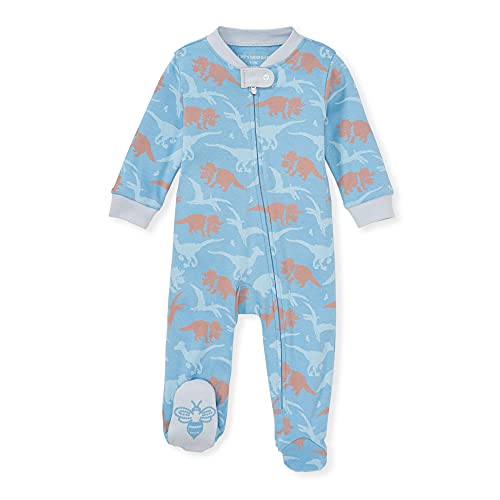 Image of Burt's Bees Baby unisex-baby Sleep & Play, Organic One-piece Romper-jumpsuit Pj, Zip Front Footed Pajama