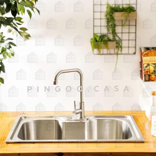 Pingoo.Casa, Kit Cuba para Cozinha com Acessórios, Gourmet, Aço Inox, Carajás e Torneira, Aço inox 3