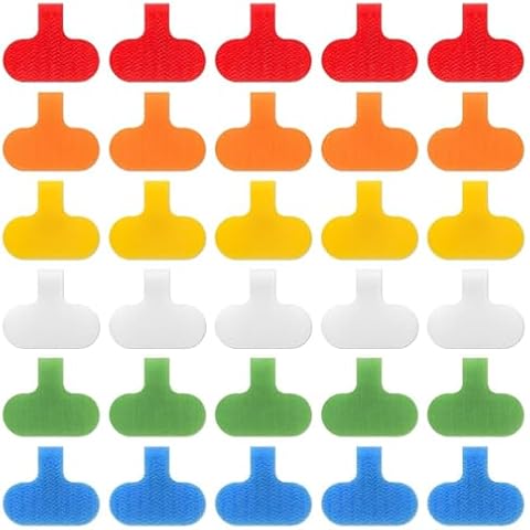 BTuregsau 30 Piece Cable Labels Cord Labels Write on Wire Labels Tags Multicolor for Cable Management and Identification Cover