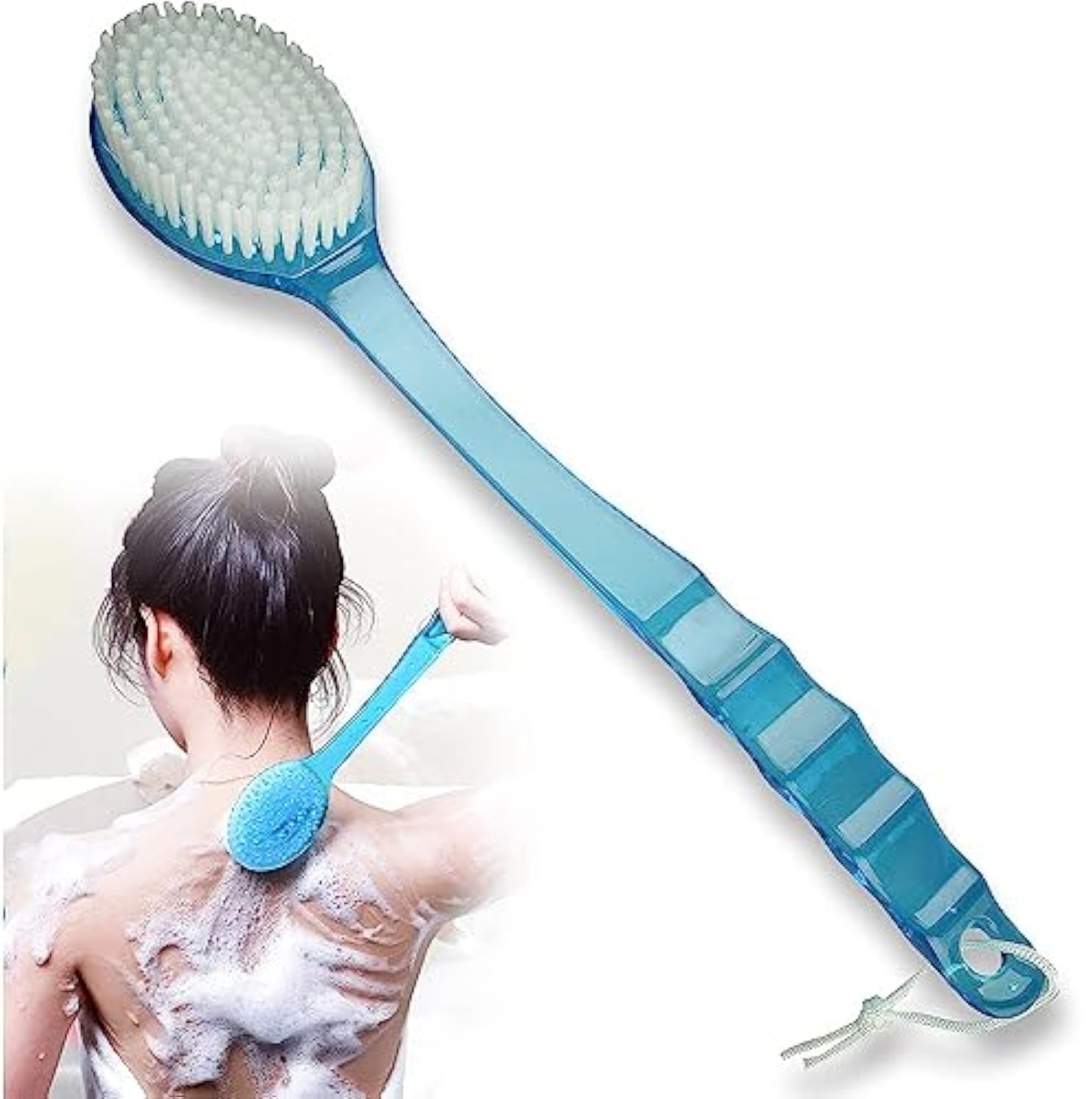 Long Handle Soft Bristles Exfoliating Bath Brush For Cleanse & Massage