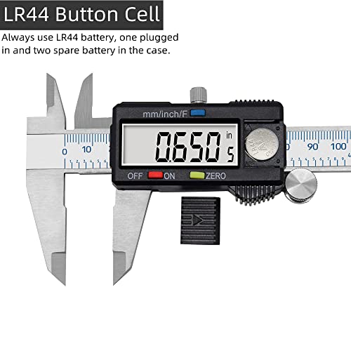 Digital Caliper, Electronic Calipers Micrometer 6 Inch Metrics Fraction Calipers Rulers 150 Millimeters Dimensional Measuring Tool (In/Mm/Fraction-P) #TOP12