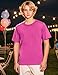 COSLAND Boys Neon Pink T-Shirt Solid Color Tee for Kids, Medium