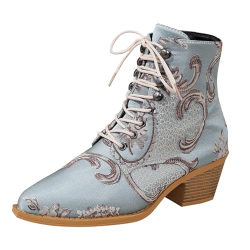 Bottines à lacets antidérapantes et légères avec talon compensé pour femme