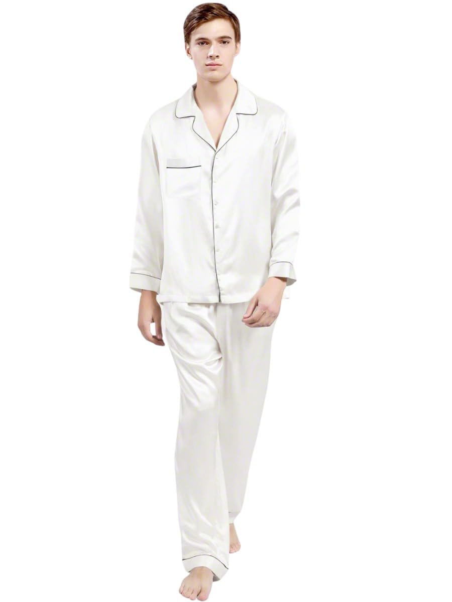 Men Satin Silver Piping Night Suit Full Sleeve-image-23