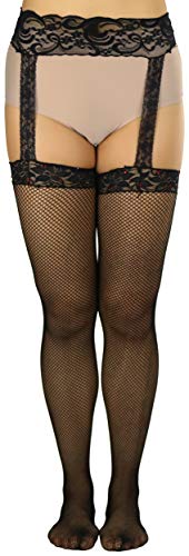 Image of ToBeInStyle Women's Attached Garter Belt Suspender Nylon Stocking Pantyhose