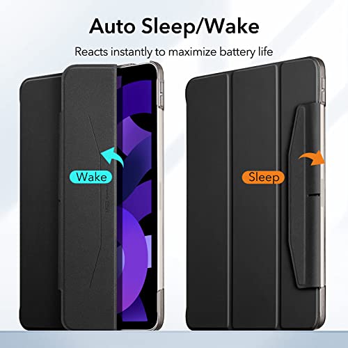 Esr Compatible With Ipad Air 5Th Generation Case (2022), Ipad Air 4Th Generation Case (10.9 Inch), Trifold Smart Case, Compatible With Ipad Air 5/4 Case With Clasp, Ascend Series, Black #TOP2