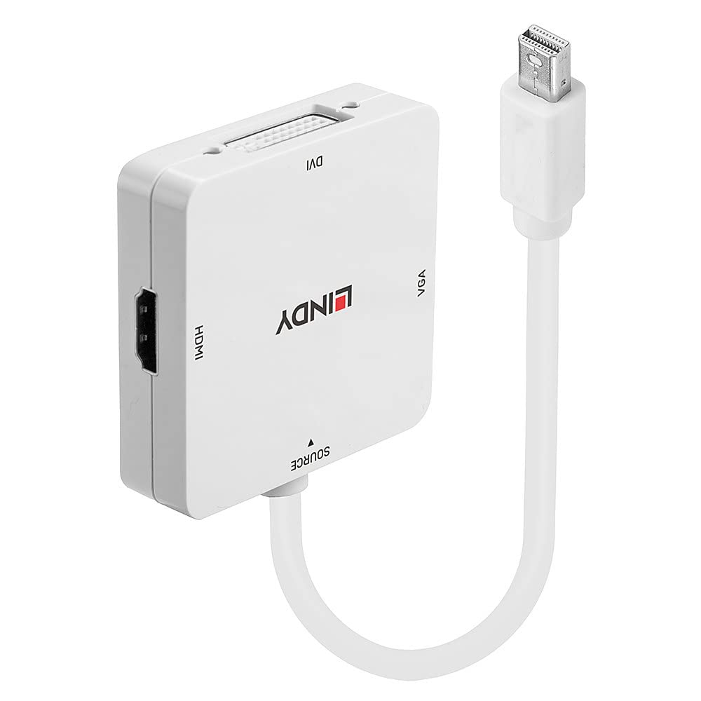 Adapter LINDY Mini-DP 1.2 do HDMI 4K30/DVI/VGA MiniDisplayPort wtyczka/3x gniazdo