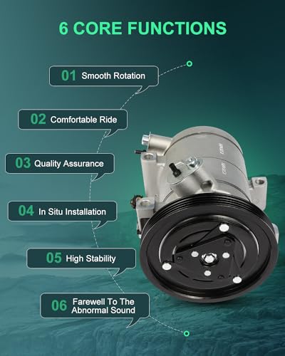 Image of SCITOO A /C Compressor fit for Nissan for Frontier 3.3L 1999-2004 | Fast Cooling, Ultra Low Noise (≤72 dB)Air Conditioner Compressor with Clutch, Easy Installation, 1522013 1522014 10348171