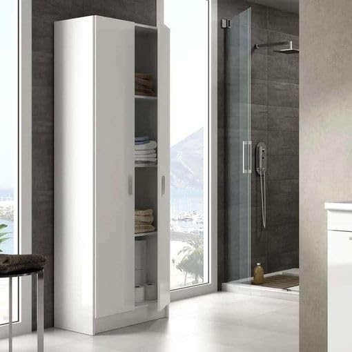 HOGAR24 ES Armario de 2 Puertas, Medidas: 180x58,5x37 cm, Color Blanco