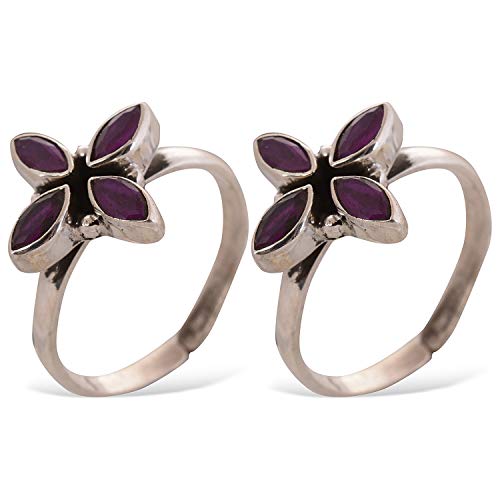 Peen Zone We Deliver The Actual Jewelry Women's 92.5-925 Sterling Ruby Toe Ring Leg Finger Rings Silver #TOP21